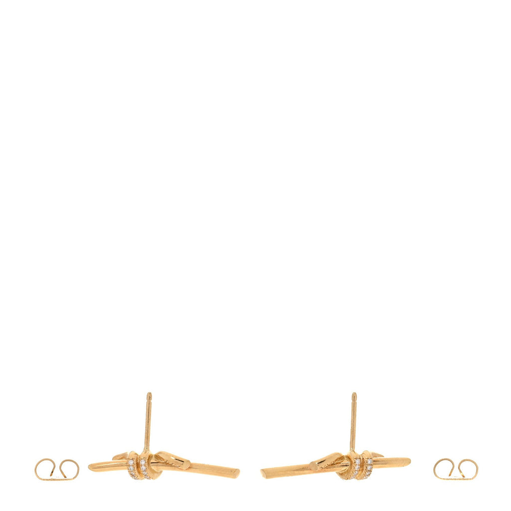 18K Yellow Gold Diamond Tiffany Knot Earrings