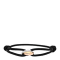 18k Pink Yellow White Gold Trinity Adjustable Cord Bracelet Black