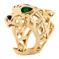 18K Yellow Gold Tsavorite Onyx Panthère De Cartier Ring 53 6.5