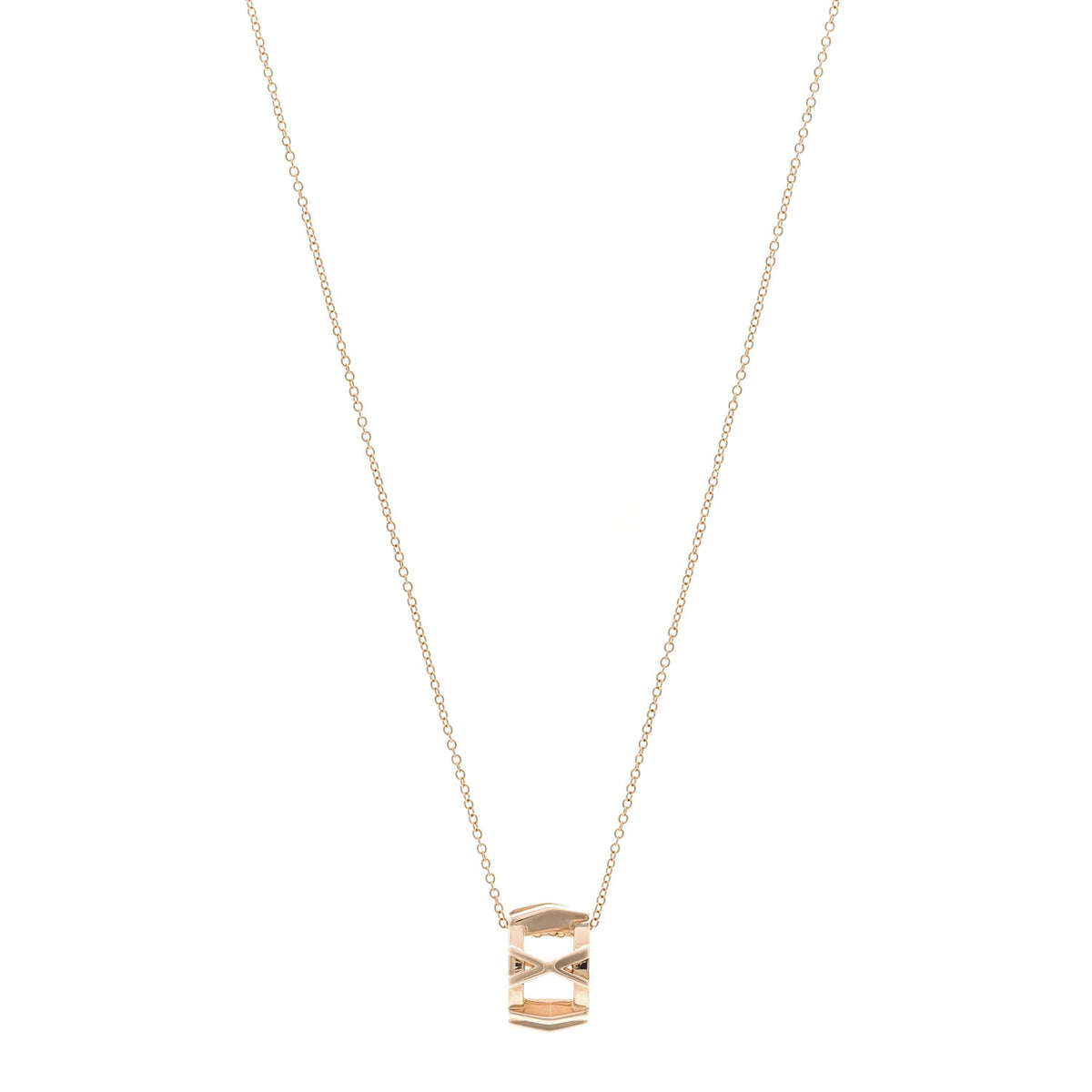 18K Rose Gold Interlocking Atlas Open Pendant Necklace