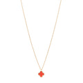 18K Rose Gold Carnelian Sweet Alhambra Pendant Necklace