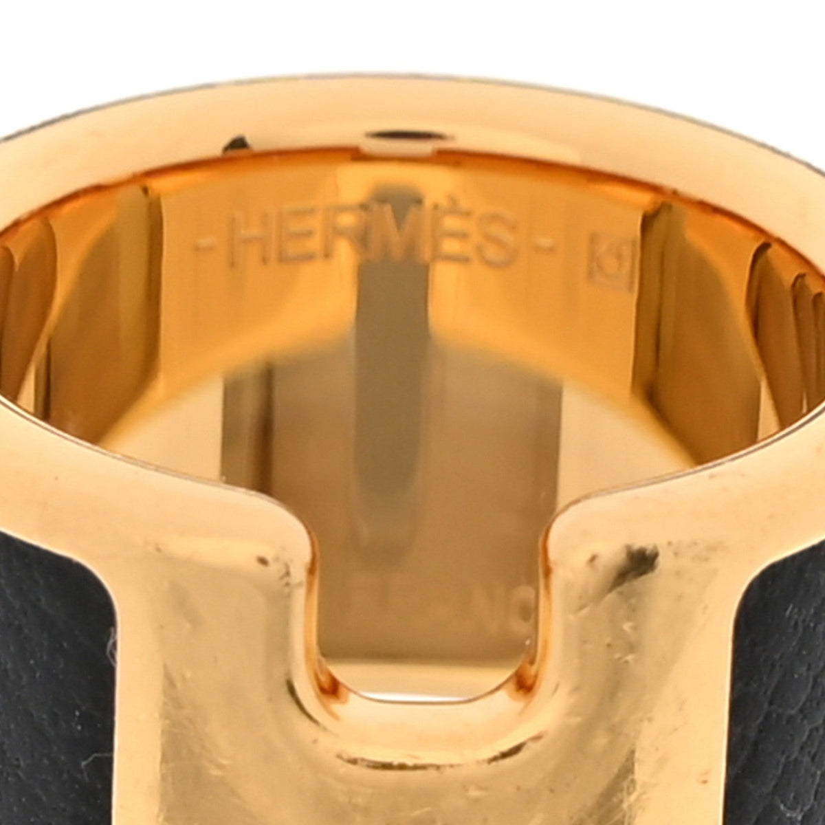 Madame Calfskin Large Olympe Ring XS Black