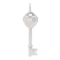 Sterling Silver Diamond Heart Key Pendant