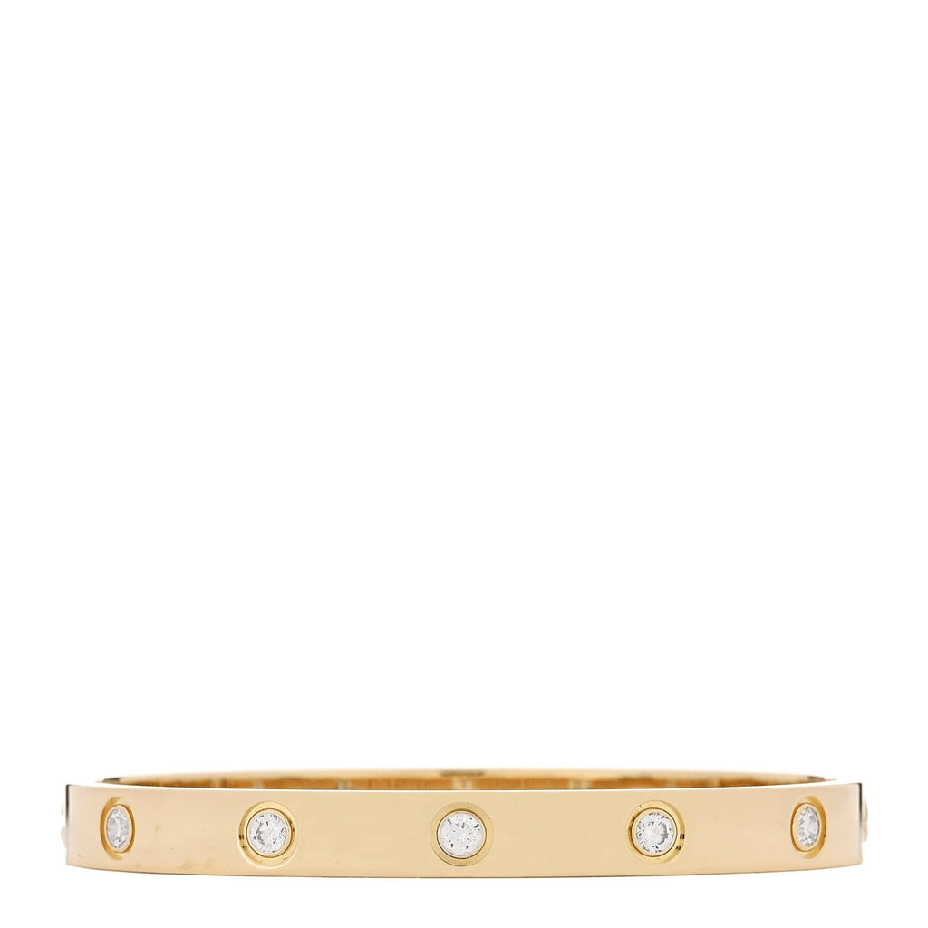 18K Yellow Gold 10 Diamond LOVE Bracelet 16