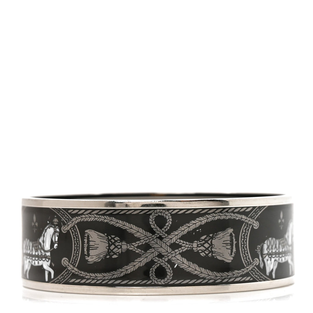Enamel Printed Wide Grand Apparat Bracelet 65 Black