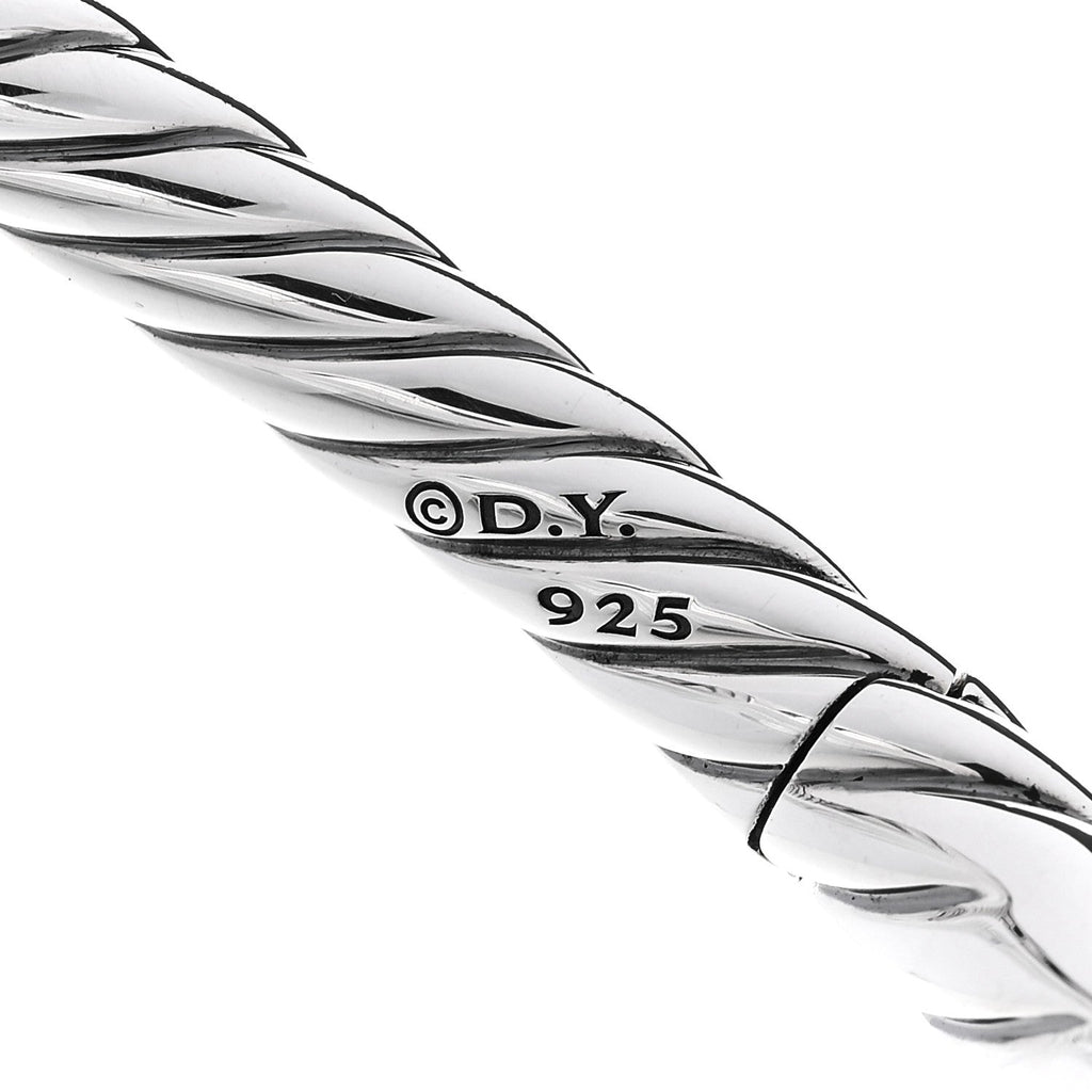 Sterling Silver Diamond 17mm Pure Form Smooth Bangle Bracelet