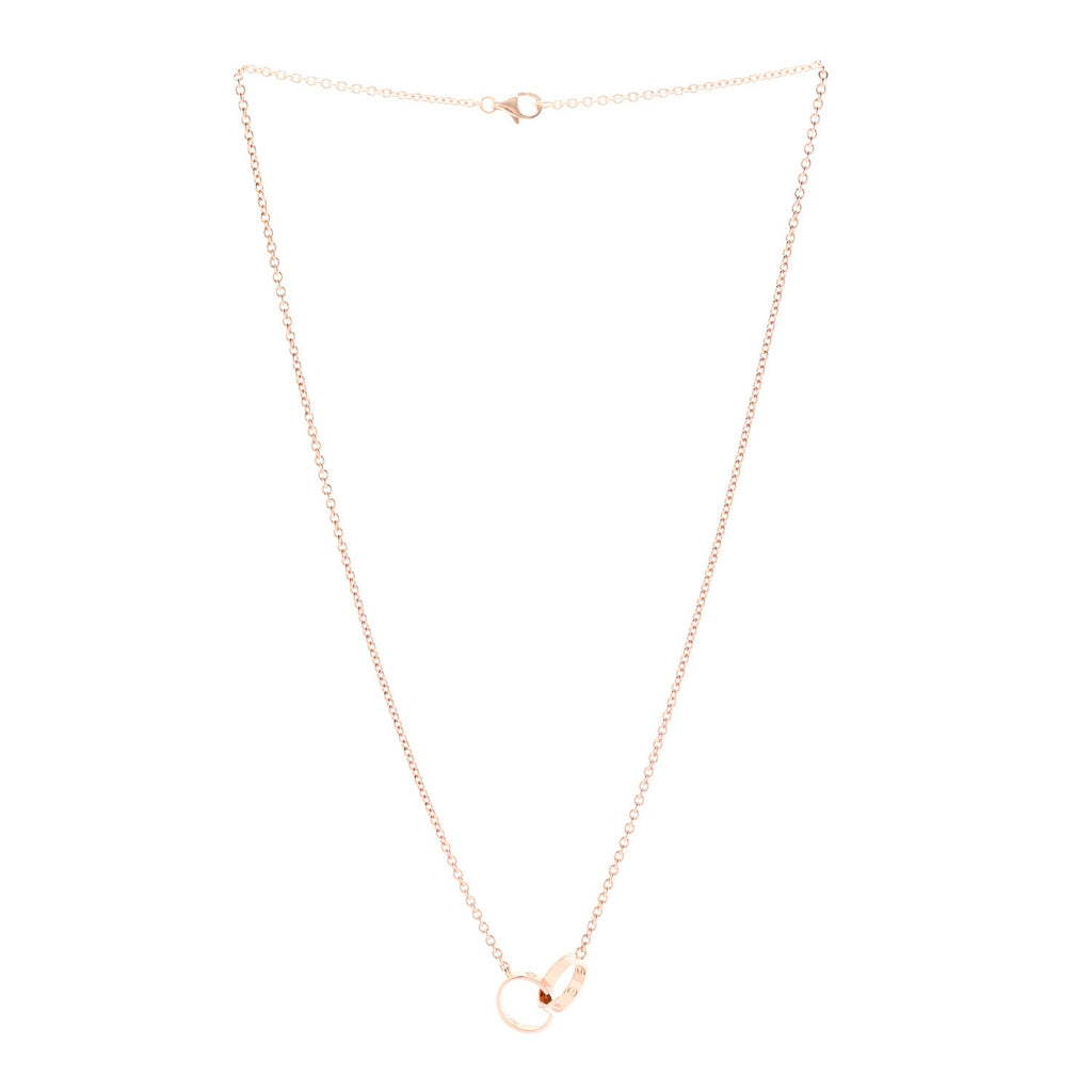 18K Pink Gold Interlocking LOVE Necklace