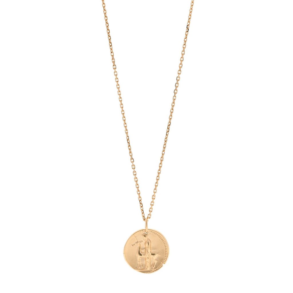 18K Yellow Gold Zodiac Virgo Pendant Necklace