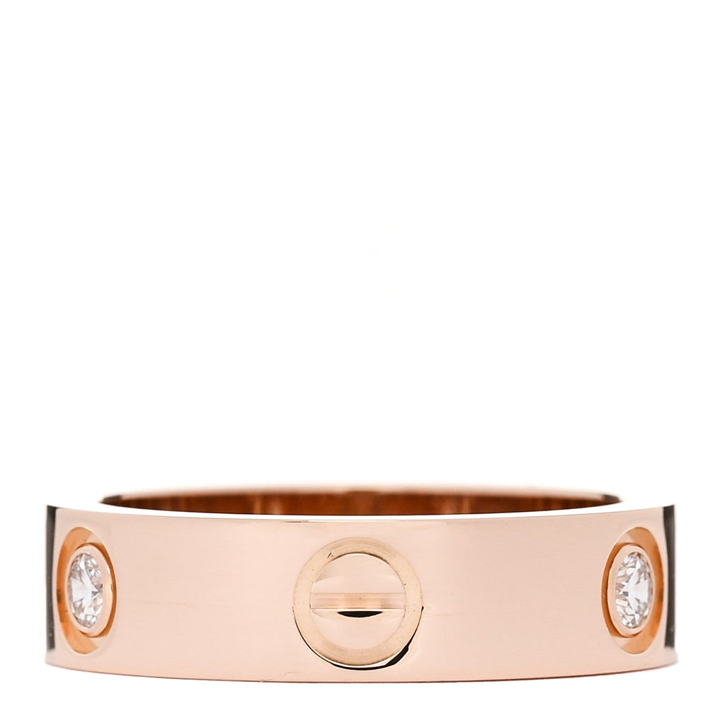 18K Pink Gold 3 Diamond LOVE Ring 55 7.25