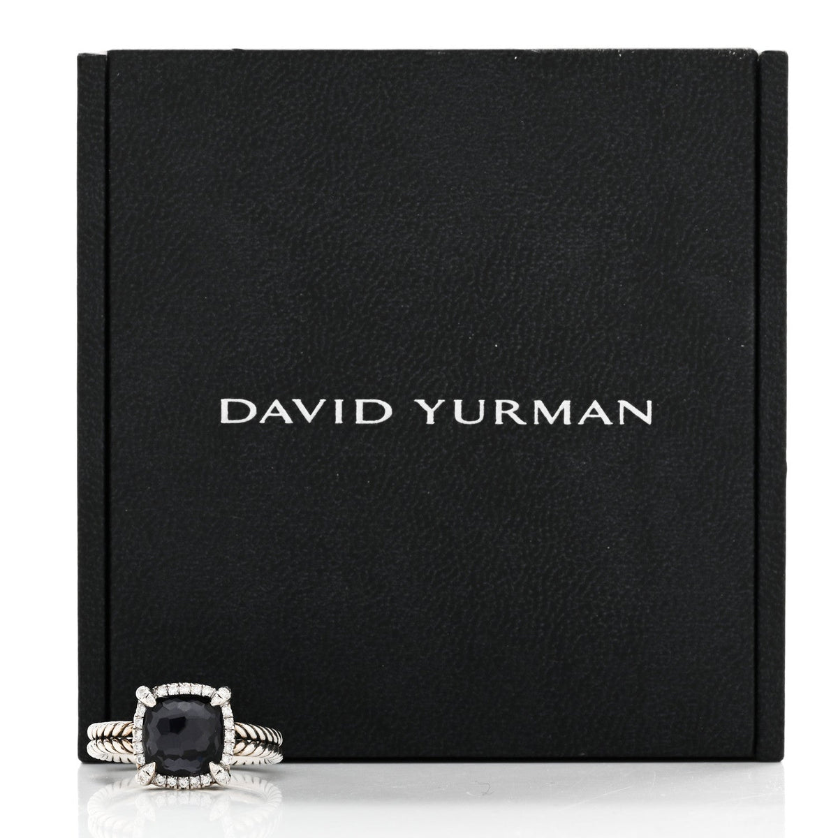 Sterling Silver Diamond Black Orchid 9mm Chatelaine Pave Bezel Ring  57 8