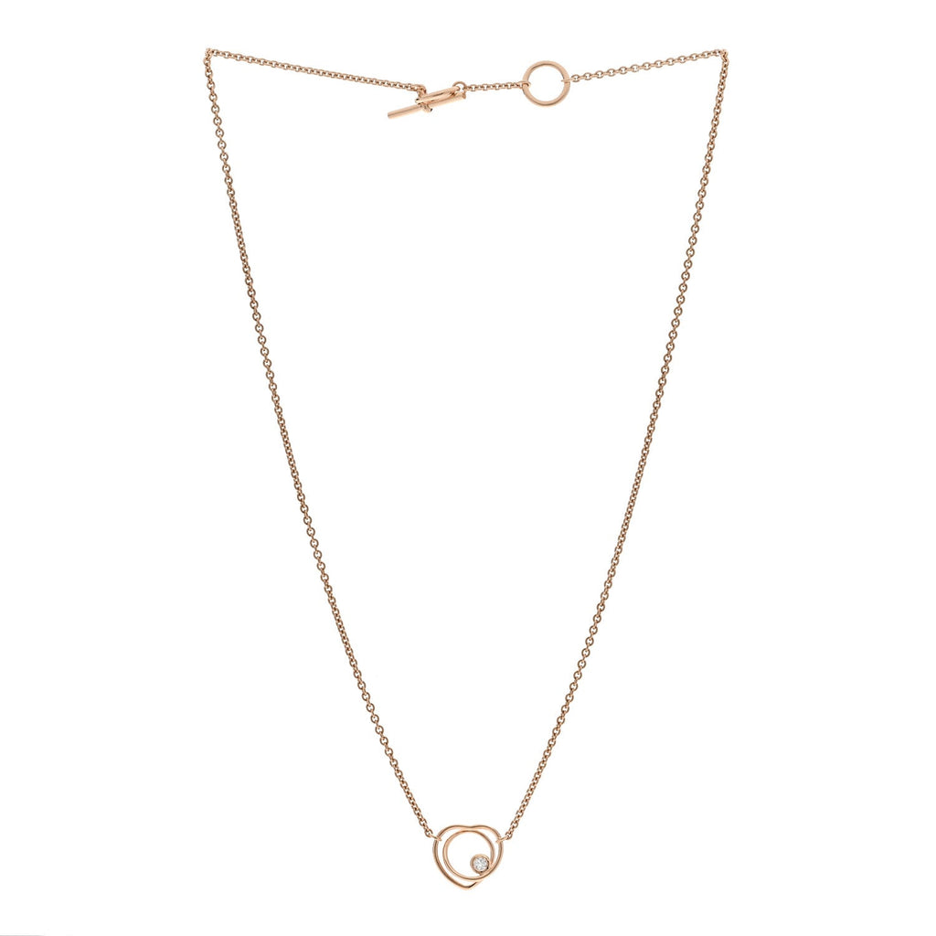 18K Rose Gold Diamond TPM Vertige Coeur Necklace ST