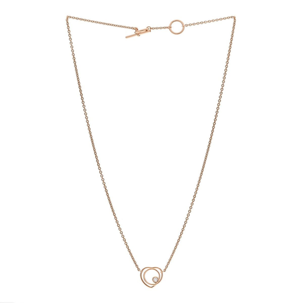 18K Rose Gold Diamond TPM Vertige Coeur Necklace ST