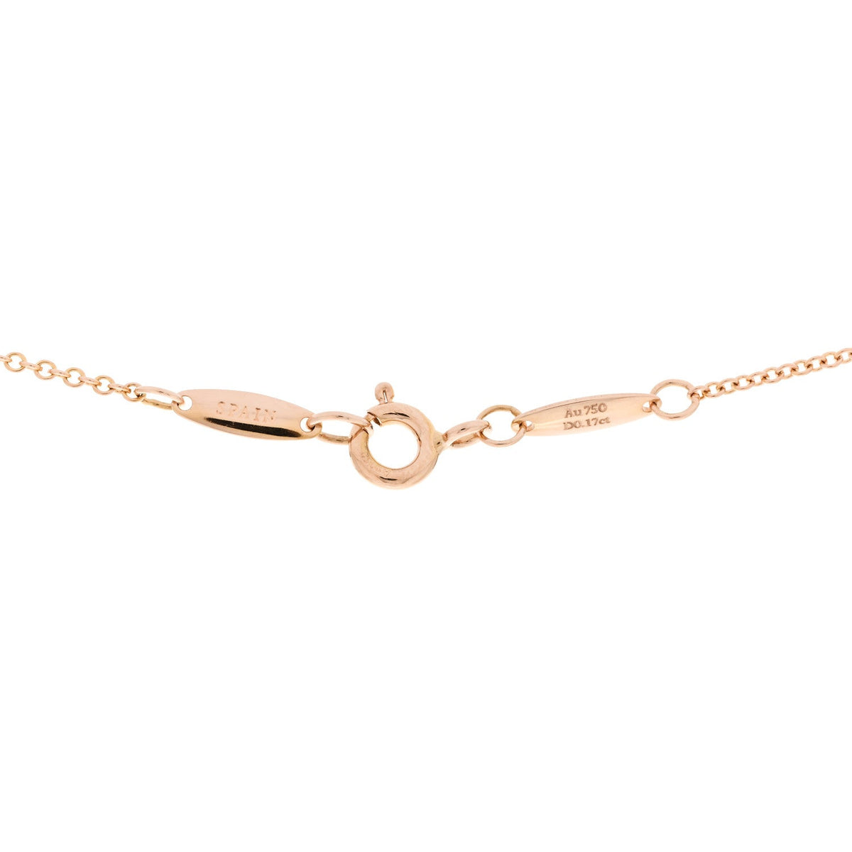 18K Rose Gold Diamond .17ct Elsa Peretti Diamonds by the Yard Pendant Necklace