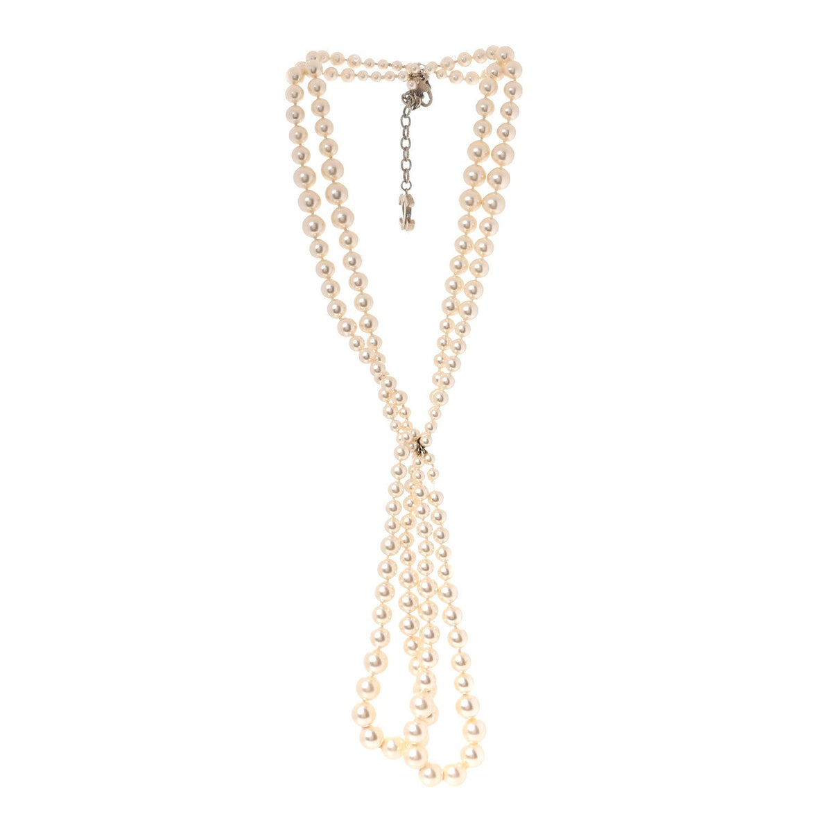 Pearl Multi Strand CC Necklace Gold