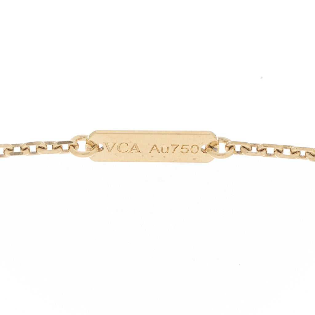 18K Yellow Gold Carnelian Vintage Alhambra Pendant Necklace