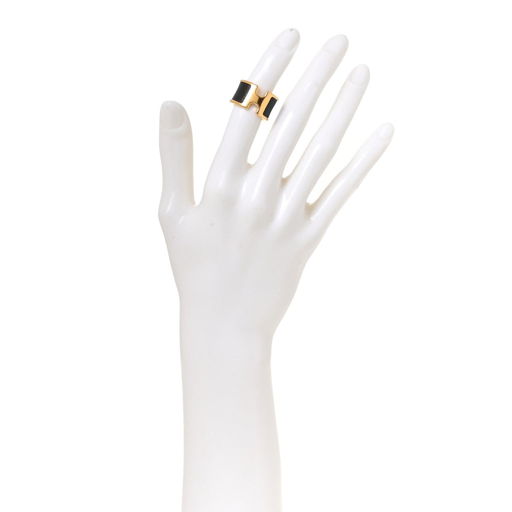 Madame Calfskin Large Olympe Ring XS Black