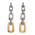 Sterling Silver 18K Yellow Gold Wellesley Link Drop Earrings