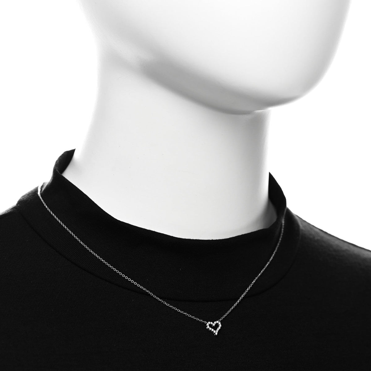 Platinum Diamond Extra Mini Heart Pendant Necklace