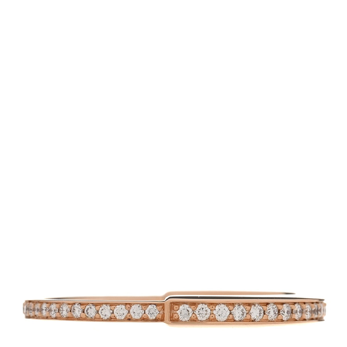18K Rose Gold Diamond Lock Pave Ring 65 11