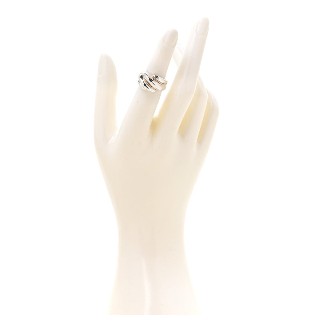 Sterling Silver 18K Yellow Gold Wave Ring 48 4.5