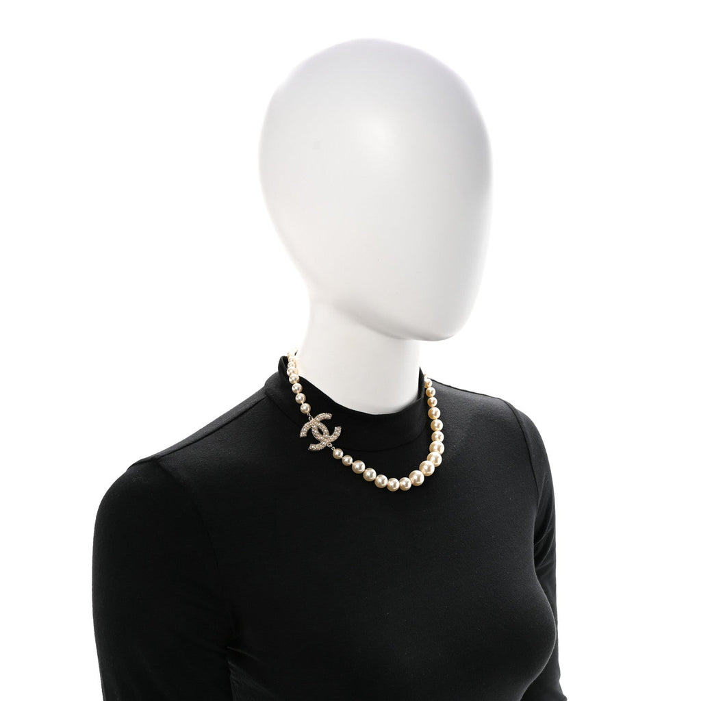 Pearl CC 100th Anniversary Necklace Light Gold