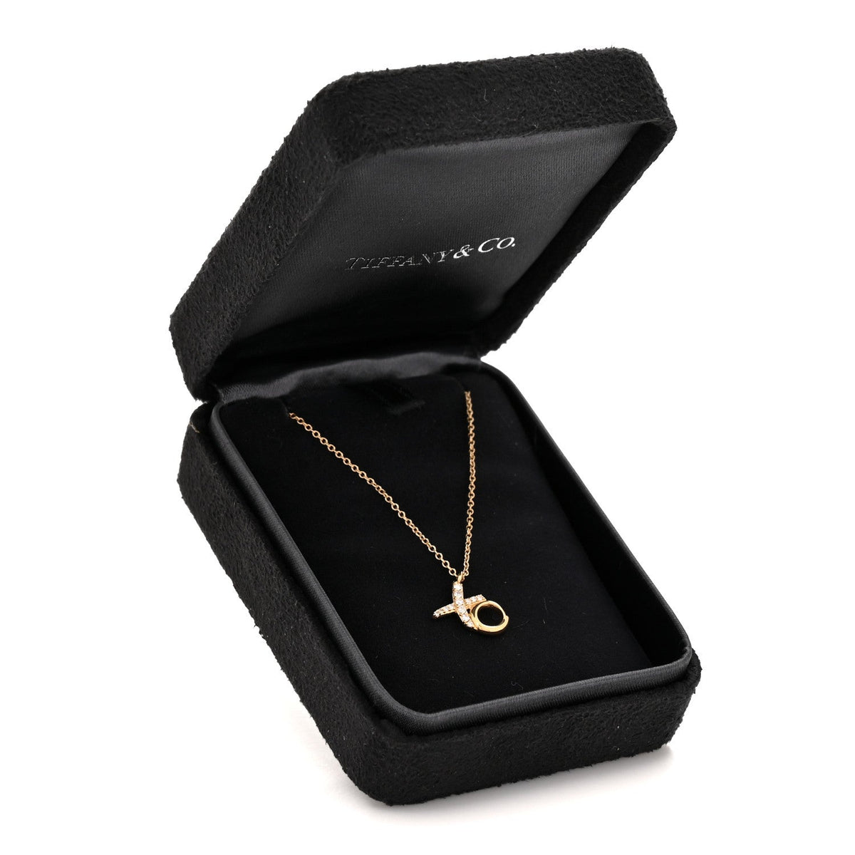 18K Yellow Gold Diamond Paloma Picasso Love & Kisses Pendant Necklace