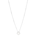 18K White Gold Mother Of Pearl Vintage Alhambra Pendant Necklace