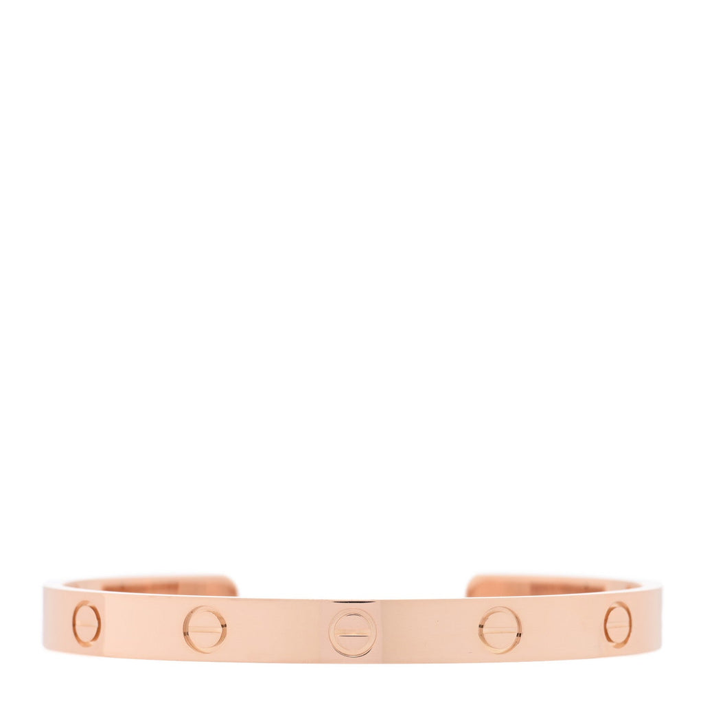 18K Pink Gold LOVE Cuff Bracelet 17