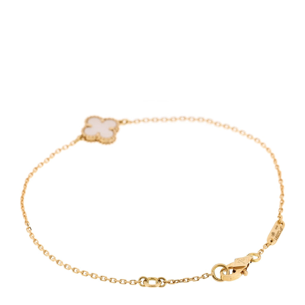 18K Yellow Gold Mother of Pearl Sweet Alhambra Bracelet