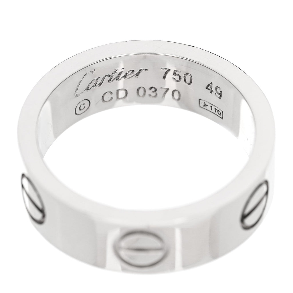 18K White Gold 5.5mm LOVE Ring 49 5