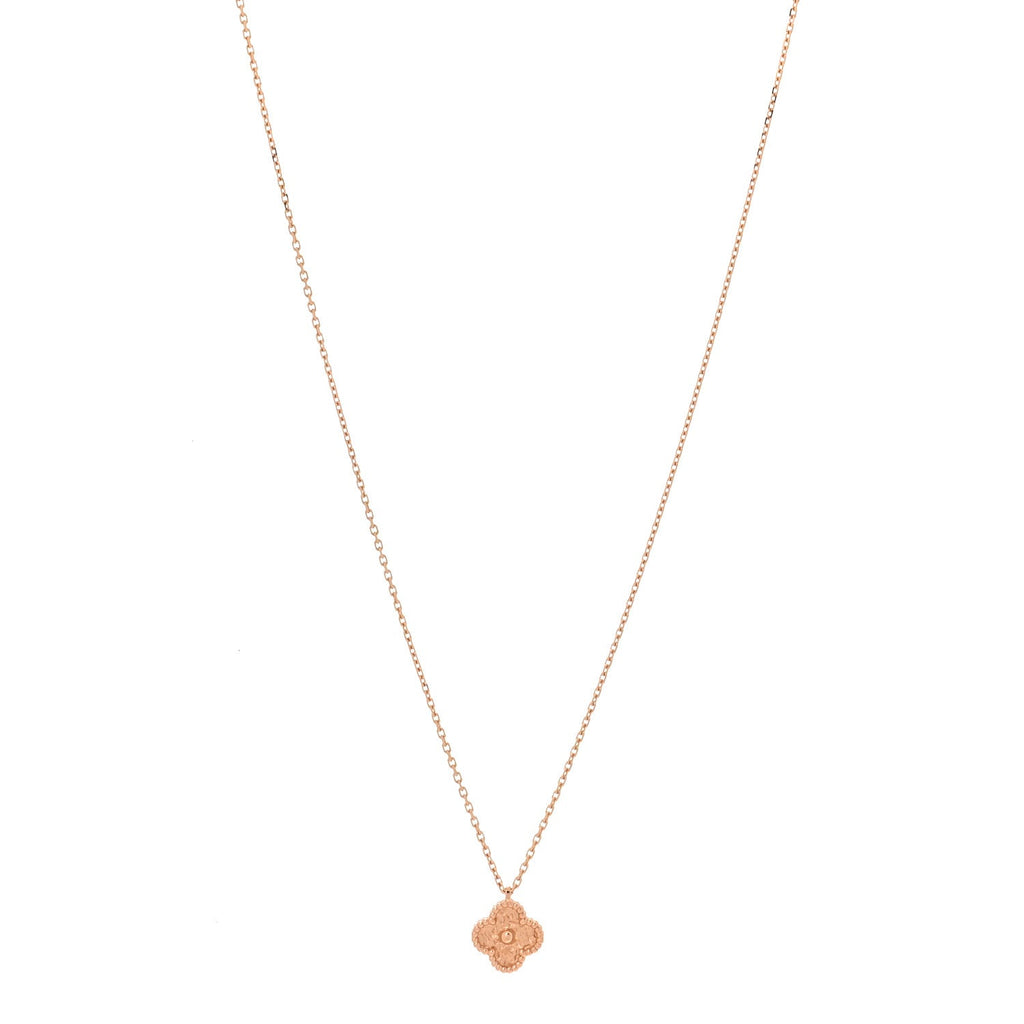 18K Rose Gold Sweet Alhambra Pendant Necklace
