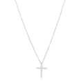 Platinum Diamond Small Cross Pendant Necklace