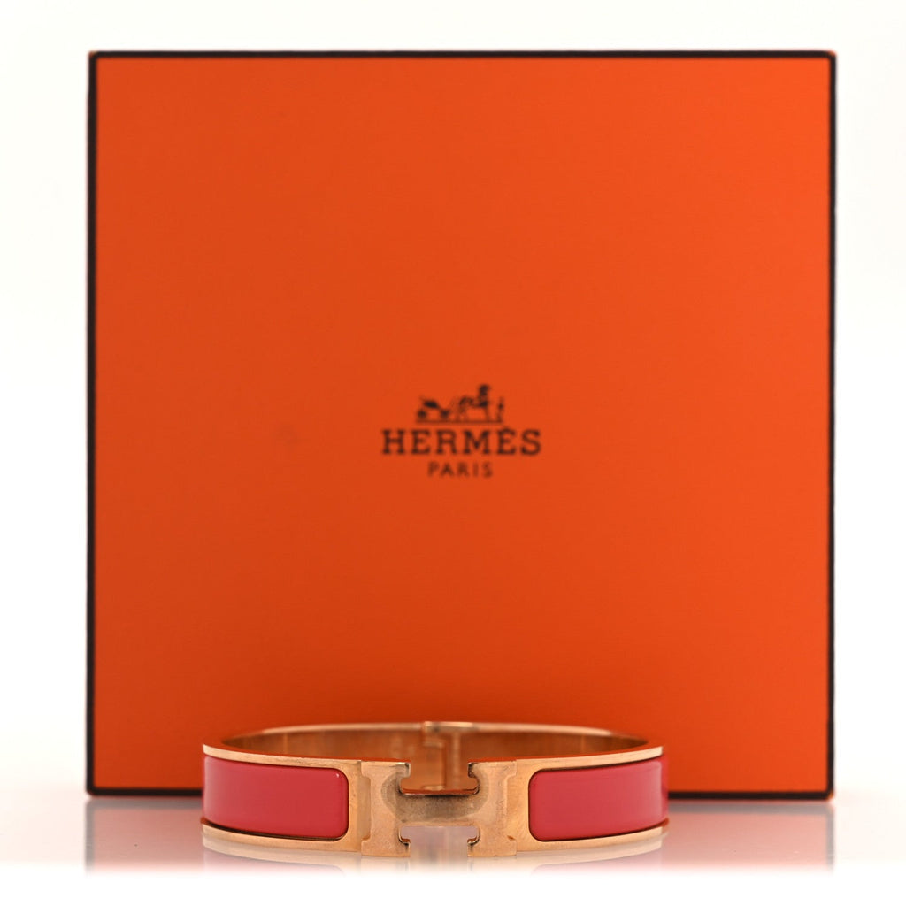 Enamel Narrow Clic Clac H Bracelet PM Rouge Corail
