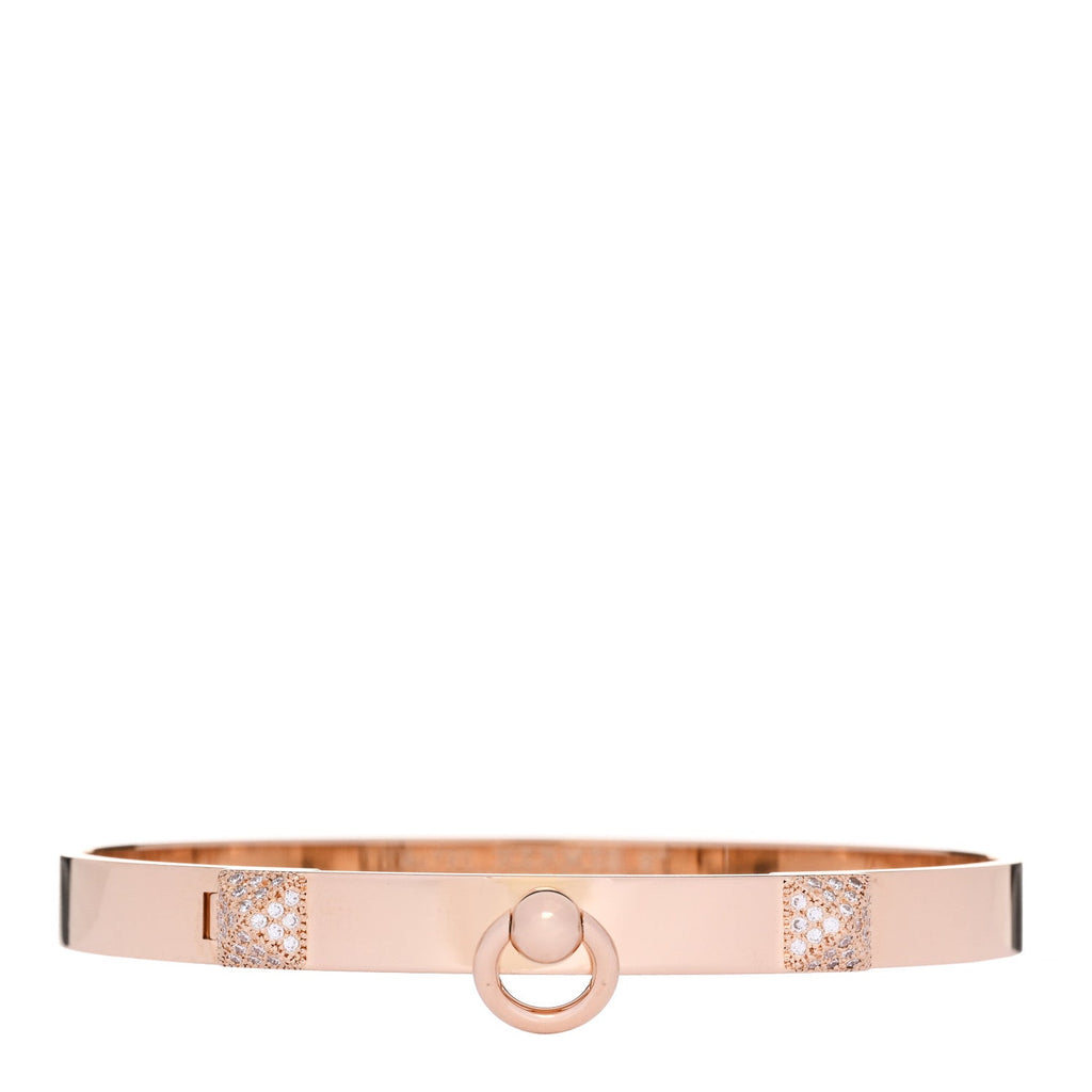 18K Rose Gold Diamond PM Collier De Chien Bracelet ST