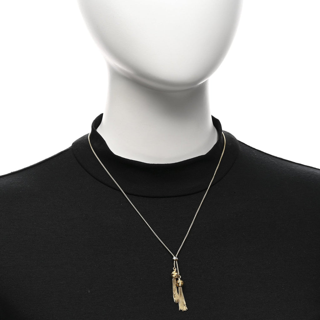 18K Yellow Gold Diamond Renaissance Tassel Necklace