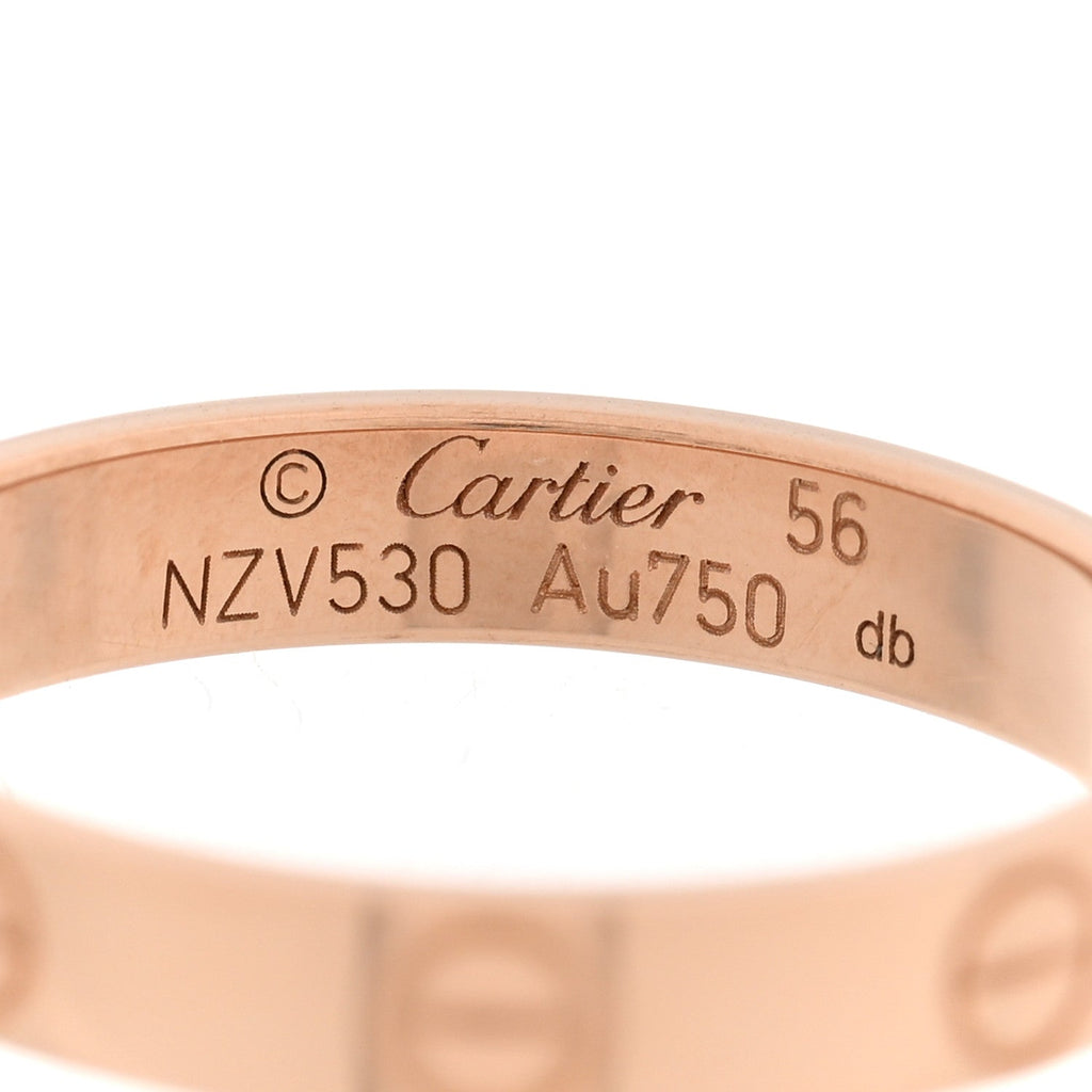 18K Pink Gold 3.5mm LOVE Wedding Band Ring 56 7.75