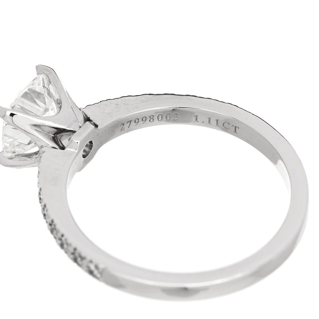 Platinum Diamond 1.11ct Novo Cushion Cut Engagement Ring 51 5.75