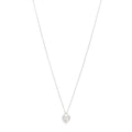 Sterling Silver Heart Lock Pendant Link Necklace
