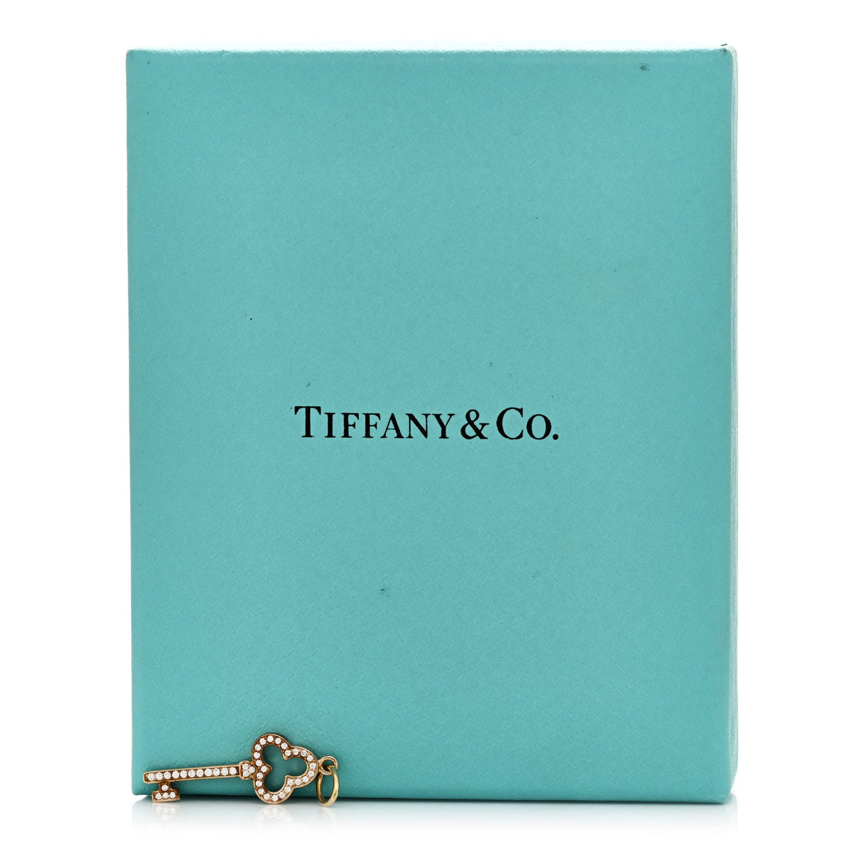 18K Rose Gold Diamond Mini Open Trefoil Key Pendant