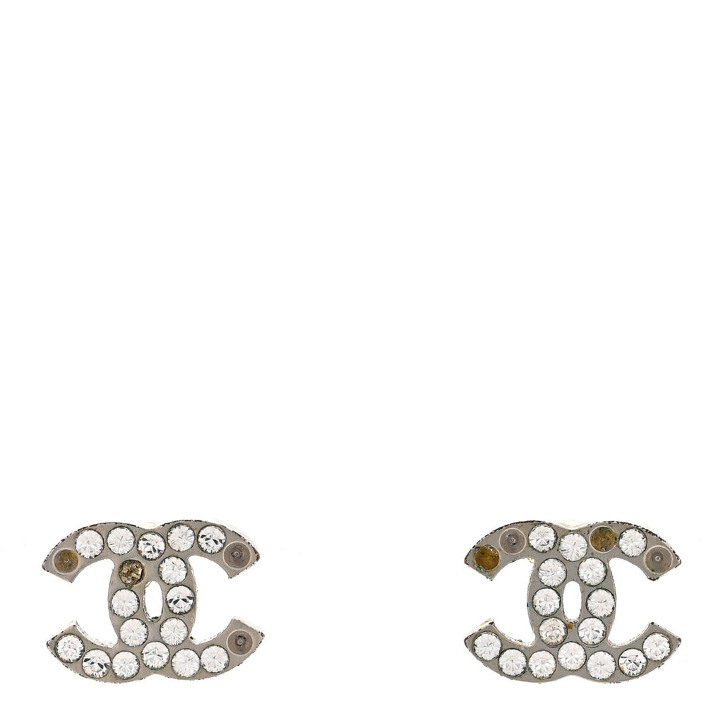 Crystal CC Earrings Silver