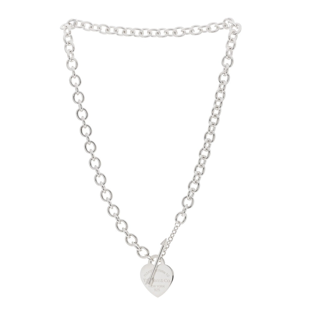 Sterling Silver Return to Tiffany Love Struck Heart Tag Necklace