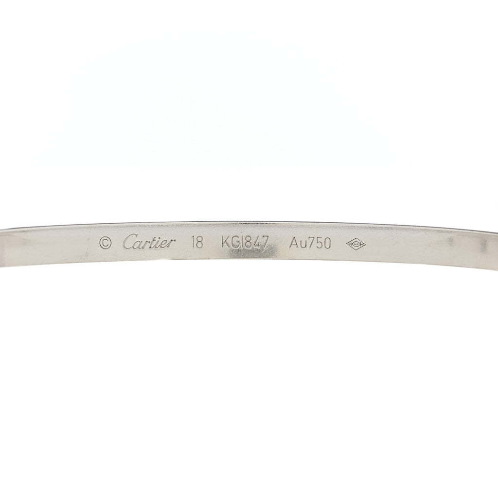 18K White Gold 6 Diamond Small LOVE Bracelet 18