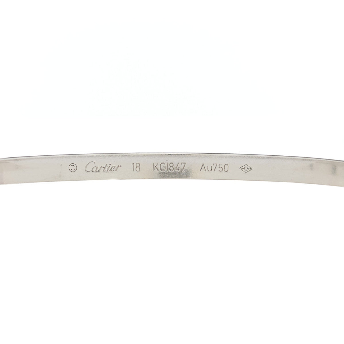 18K White Gold 6 Diamond Small LOVE Bracelet 18
