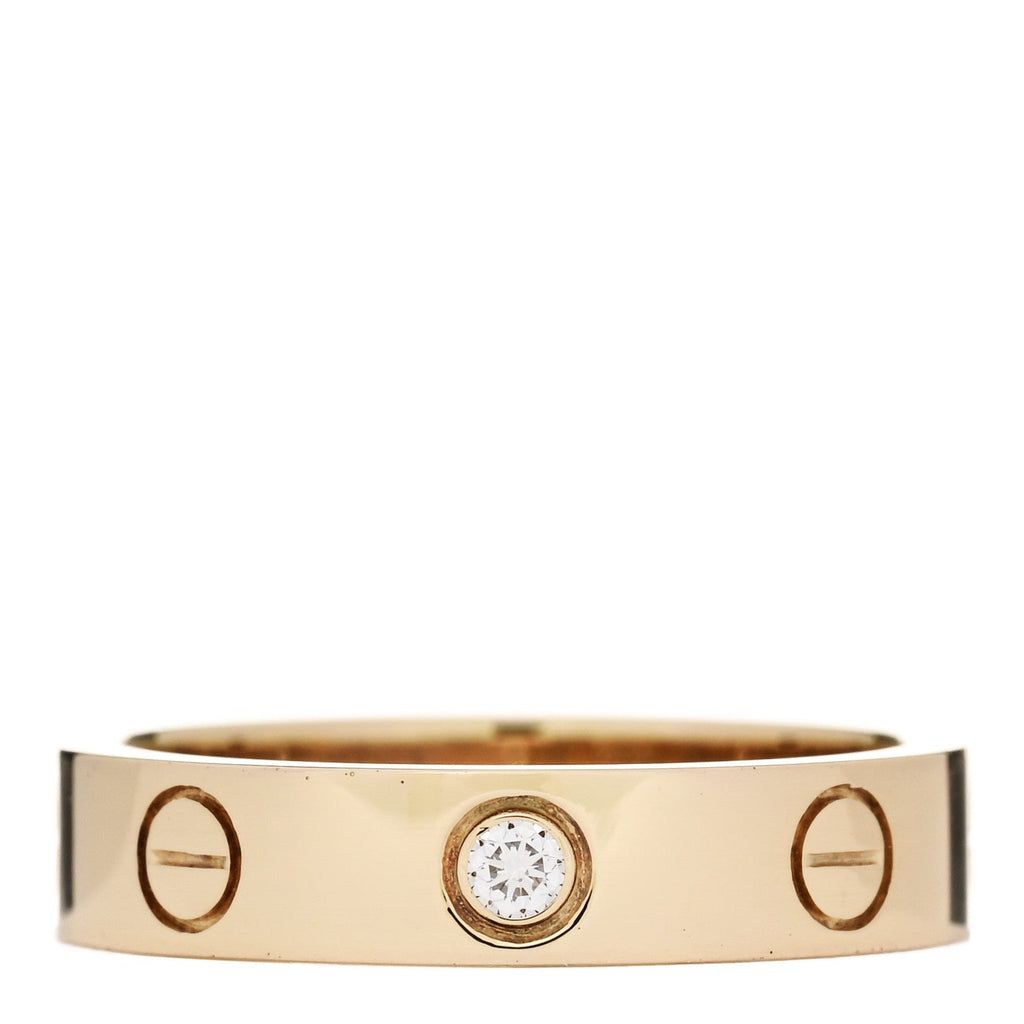 18K Yellow Gold Diamond 4mm LOVE Wedding Band Ring 48 4.5