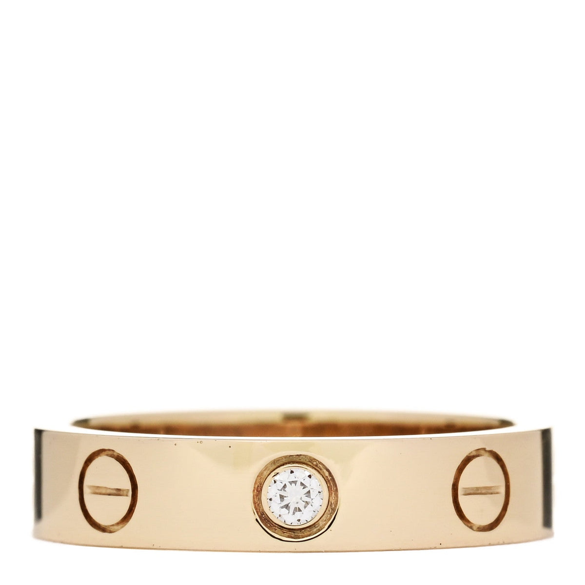 18K Yellow Gold Diamond 4mm LOVE Wedding Band Ring 48 4.5