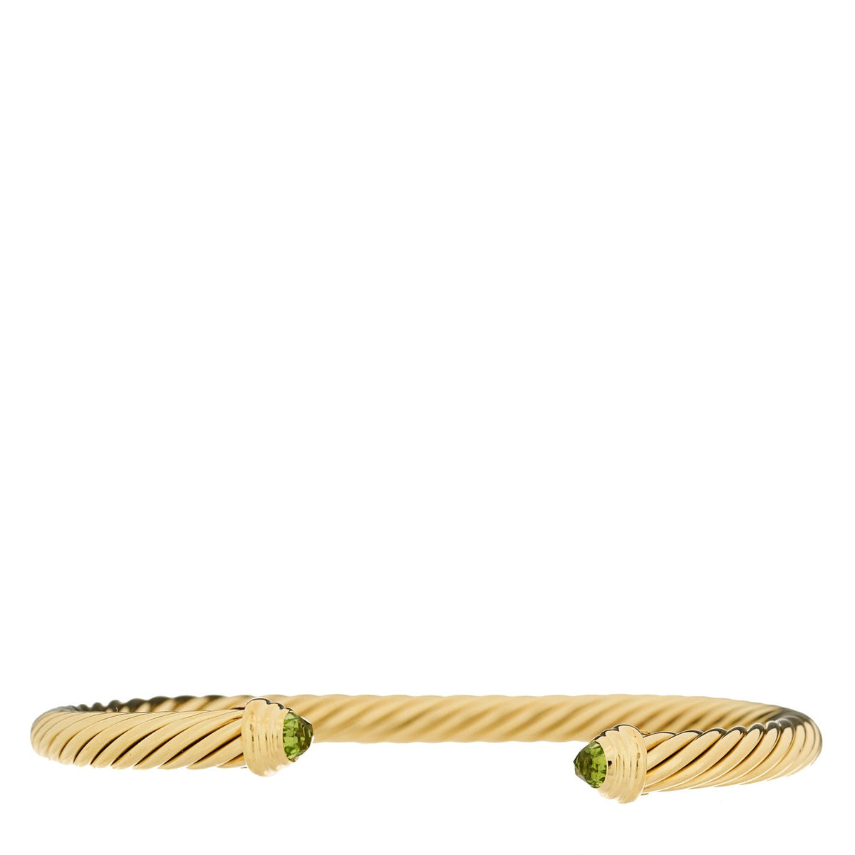 18K Yellow Gold Peridot 5mm Cable Bracelet