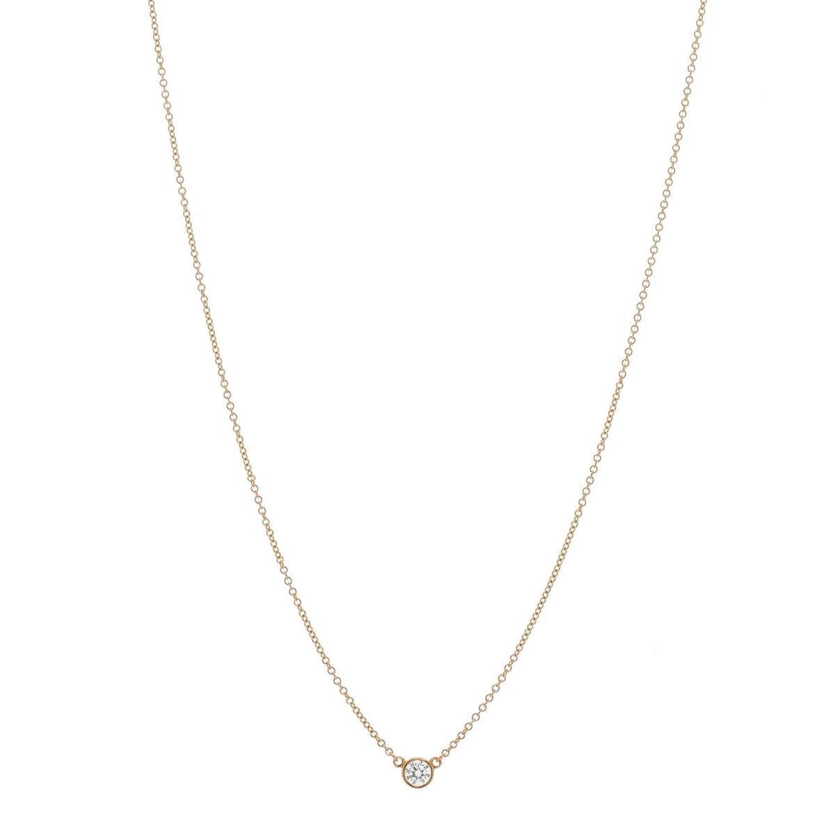 18K Yellow Gold Diamond .15ct Elsa Peretti Diamonds by the Yard Pendant Necklace