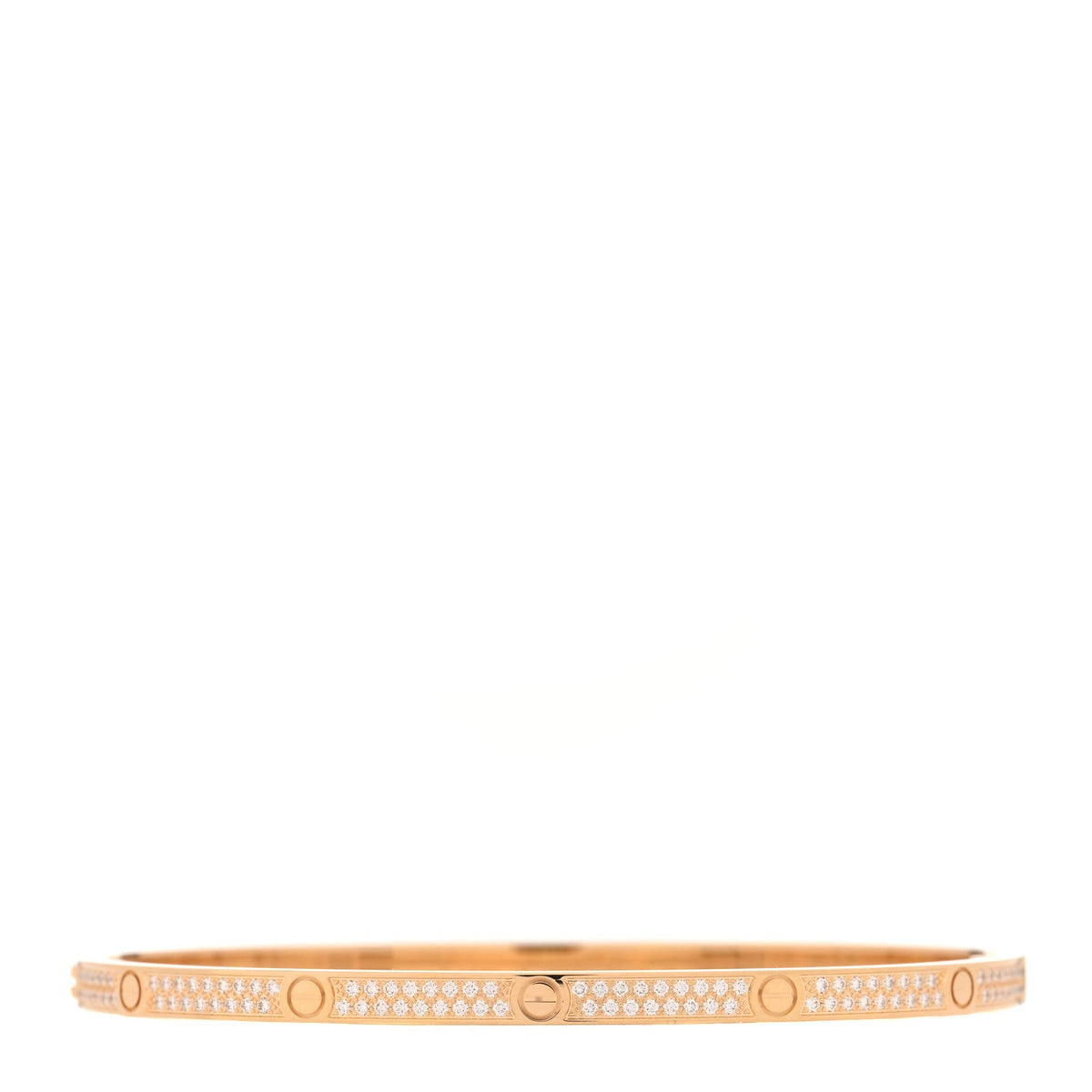 18K Yellow Gold Diamond Small LOVE Paved Bracelet 19