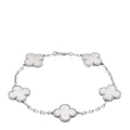 18K White Gold Mother of Pearl 5 Motifs Vintage Alhambra Bracelet