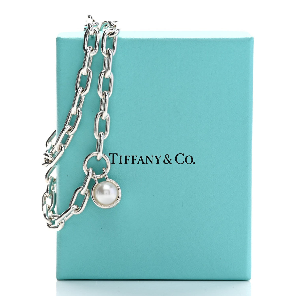 Sterling Silver Cultured Pearl HardWear Link Bracelet